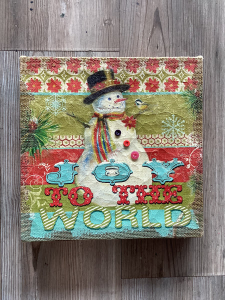 Snowman Burlap Canvas