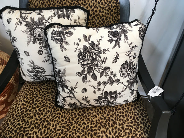Black and White Floral Pillows