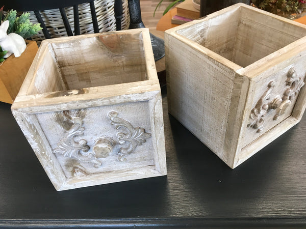 Rustic Whitewashed Drawer Boxes