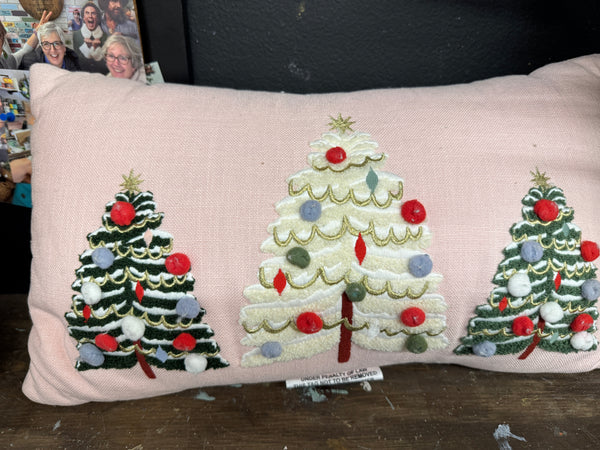 Pink tree pillow