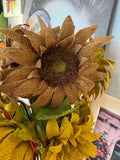 25” Burlap Sunflower stems