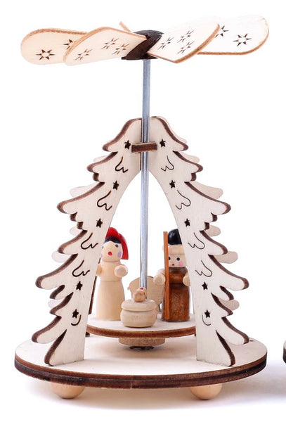 Christmas 5” Wood Pyramid with Jesus nativity