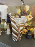 Brown & White glass vase