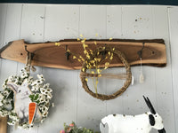 Live Edge Wood with Antique Hooks