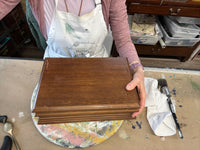 Plaster off white jewelry box with blue birds