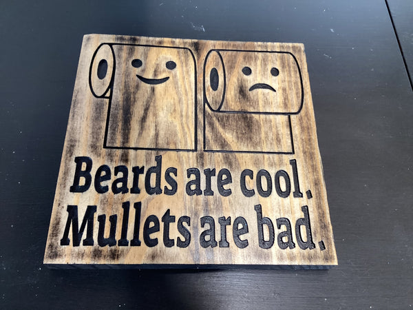 Beards vs Mullet plaque