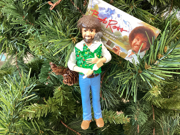 Bob Ross with Peapod Squirrel ornament