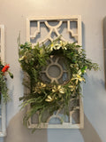 Green Wreath on Wood Decor