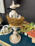 Chippy brass candle stick bird nest