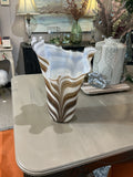 Brown & White glass vase