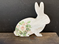Pink Wooden Rose Bunny