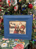 Santa & Mrs Claus blue frame picture