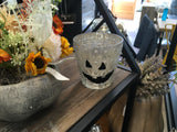 Pumpkin Face Mercury Glass Vase