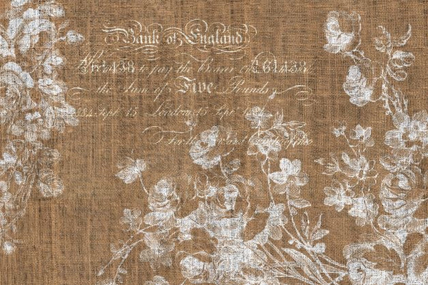 Roycycled Floral Burlap Decoupage Paper