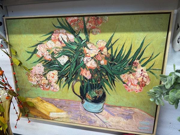 Bright floral vase canvas