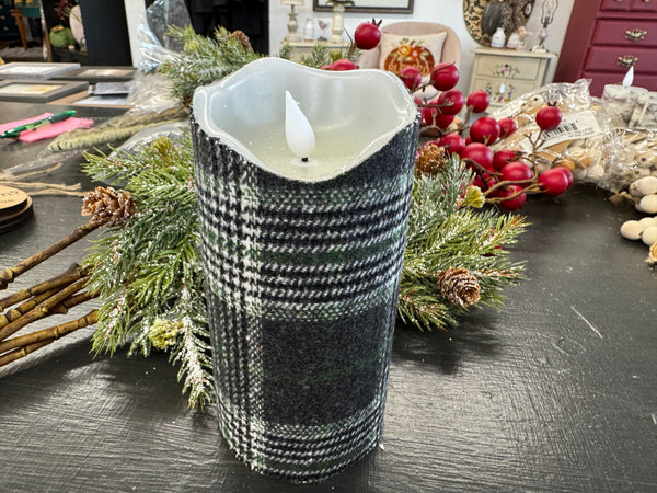 Fabric layered  tall LED candle