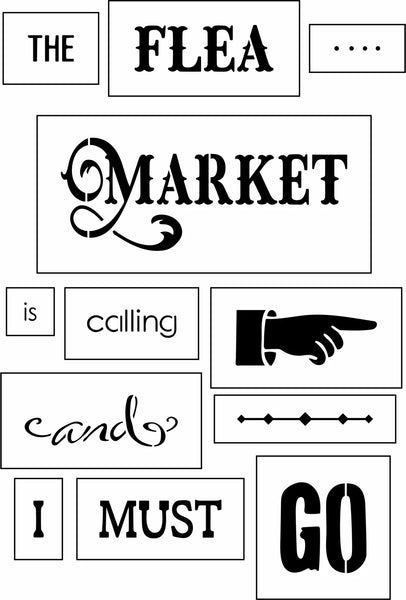 JRV The Flea Market Sign Bar stencil
