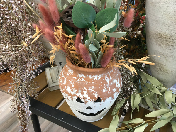 Terra Cotta Pumpkin Floral