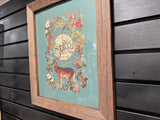Deer & Owl picture w barnwood frame