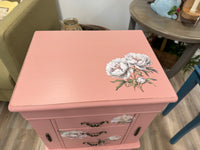 Jamie the rose Vernada Pink floral jewelry armoire