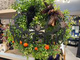 Boxwood Welcome bat sign Wreath