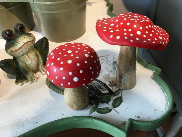 Wooden Painted Mushrooms