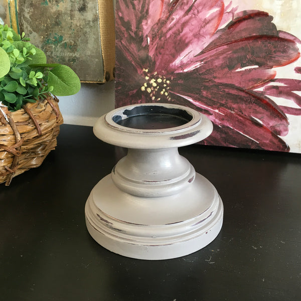 Distressed Wooden Candle Stick