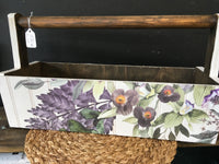 Beautiful white & purple wood tote
