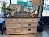 Jonah the faded burlap 7 drawer dresser