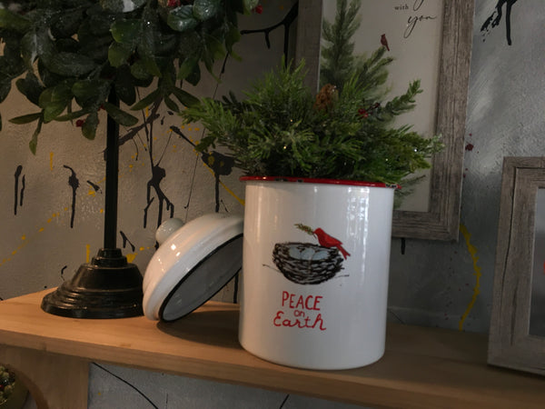 Peace Enamel Canister