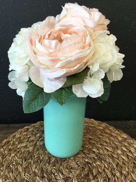 Peony in Turquoise Vase