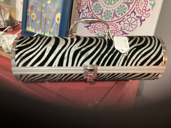 Zebra print wine purse