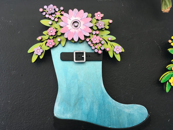 Teal Rain Boot Door Hanger