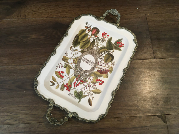 Painted Silver Tray