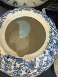 Huge Toile decoupaged ceramic pumpkin