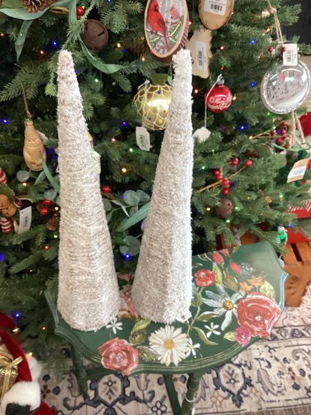 LED lit Flocked Trees