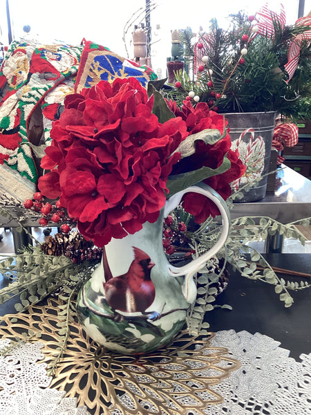 Red cardinal vase
