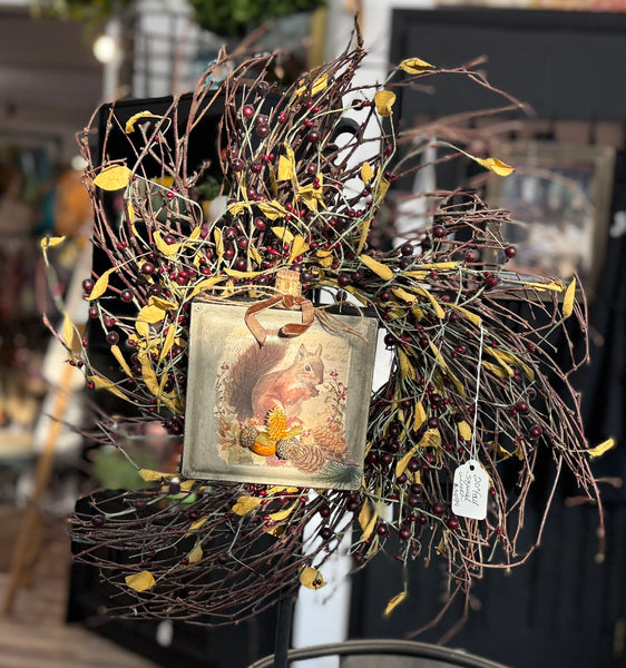 Squirrel fall wreath