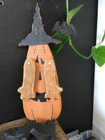 Wooden Witchy Pumpkin