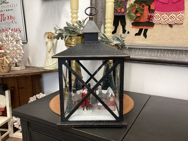 Lantern with Santa & Village