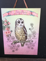 Dreamer Owl wall hanging