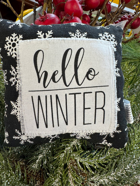 Hello winter mini pillows