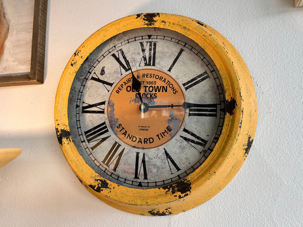 Yellow metal clock
