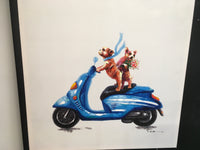 Dogs On Scooter canvas