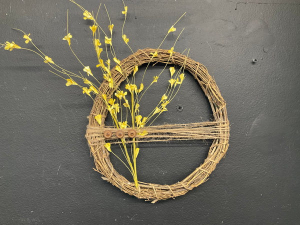 Homemade Yellow Floral Wreath