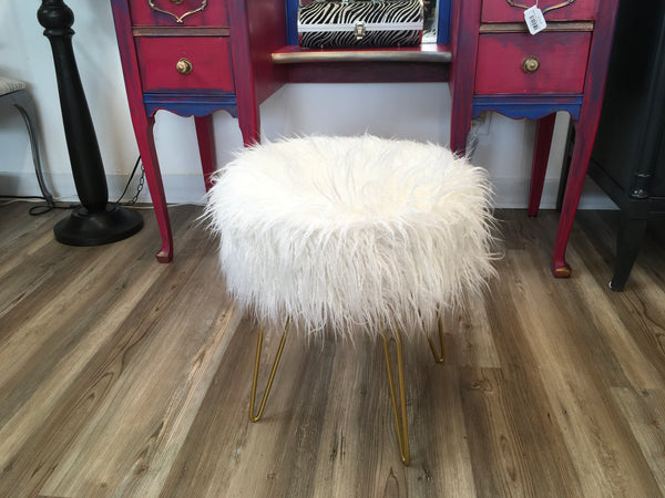 Furry Vanity Stool