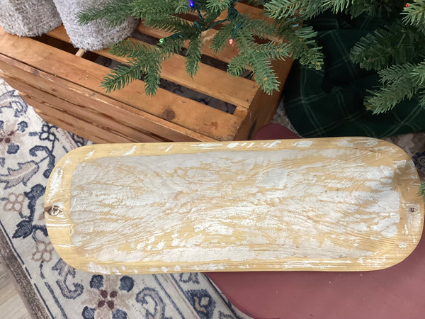 White Washed Wooden Dough Bowls