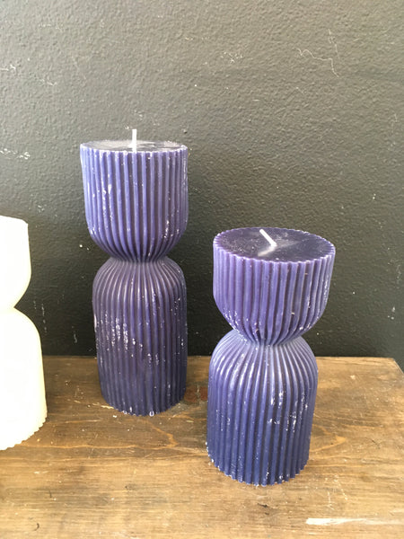 Set of dark blue candles