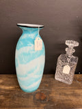 Turquoise glass beachy vase