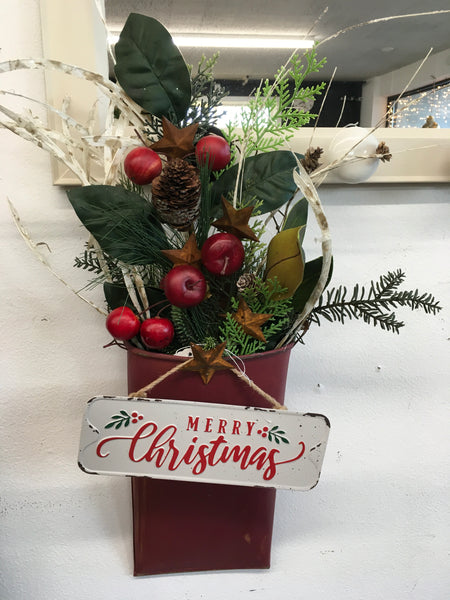 Merry Christmas tin hanger